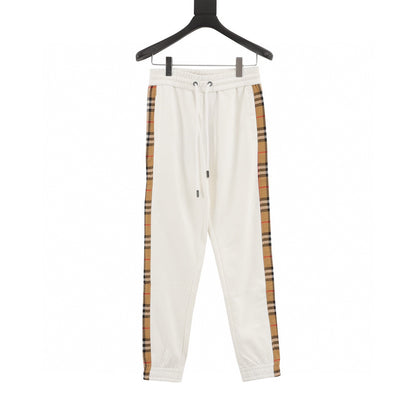 Burberry Side Plaid Cotton Trousers