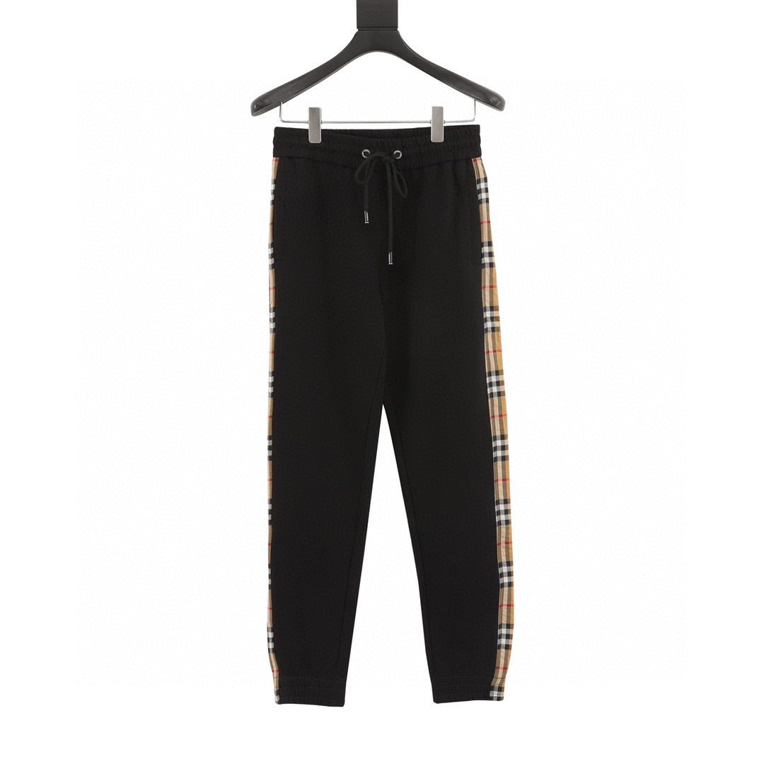 Burberry Side Plaid Cotton Trousers