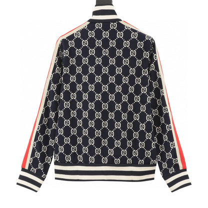 Gucci Navy Cotton Jacquard GG Jacket