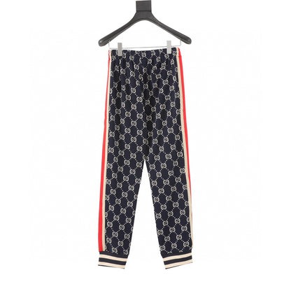 Gucci Navy Cotton Jacquard GG Pants