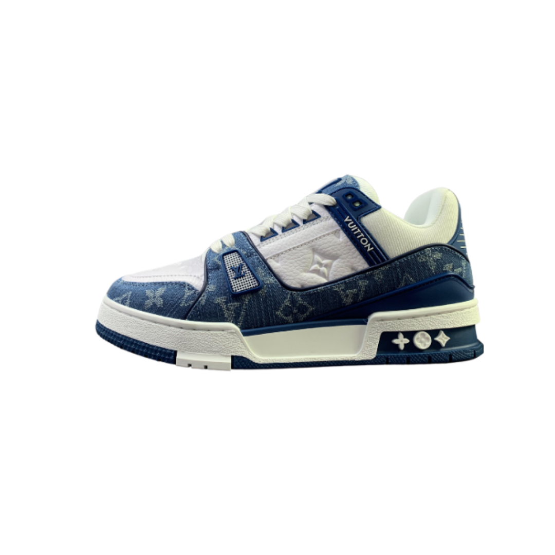 Louis Vuitton Trainers White and Denim Blue