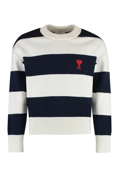 Ami Striped Cotton Blend Sweatshirt