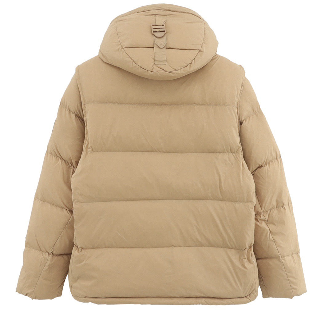 Burberry Quilted Nylon Down Hooded Jacket with Detachable Sleeves