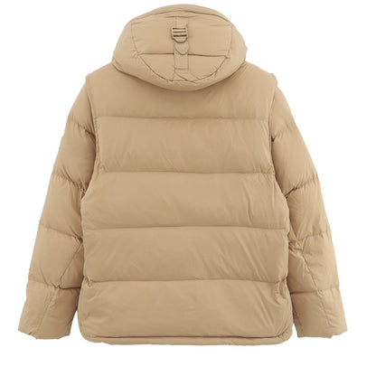 Burberry Quilted Nylon Down Hooded Jacket with Detachable Sleeves