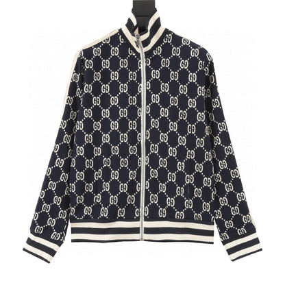 Gucci Navy Cotton Jacquard GG Jacket