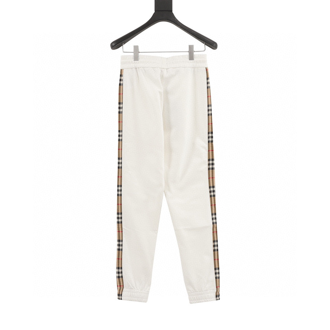 Burberry Side Plaid Cotton Trousers