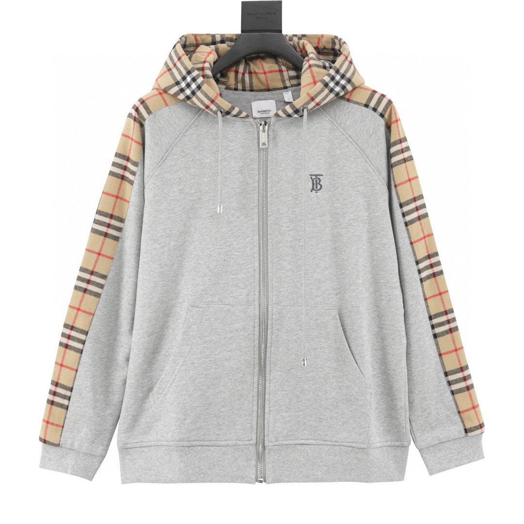 Burberry Vintage Check Panel Zipped Hoodie