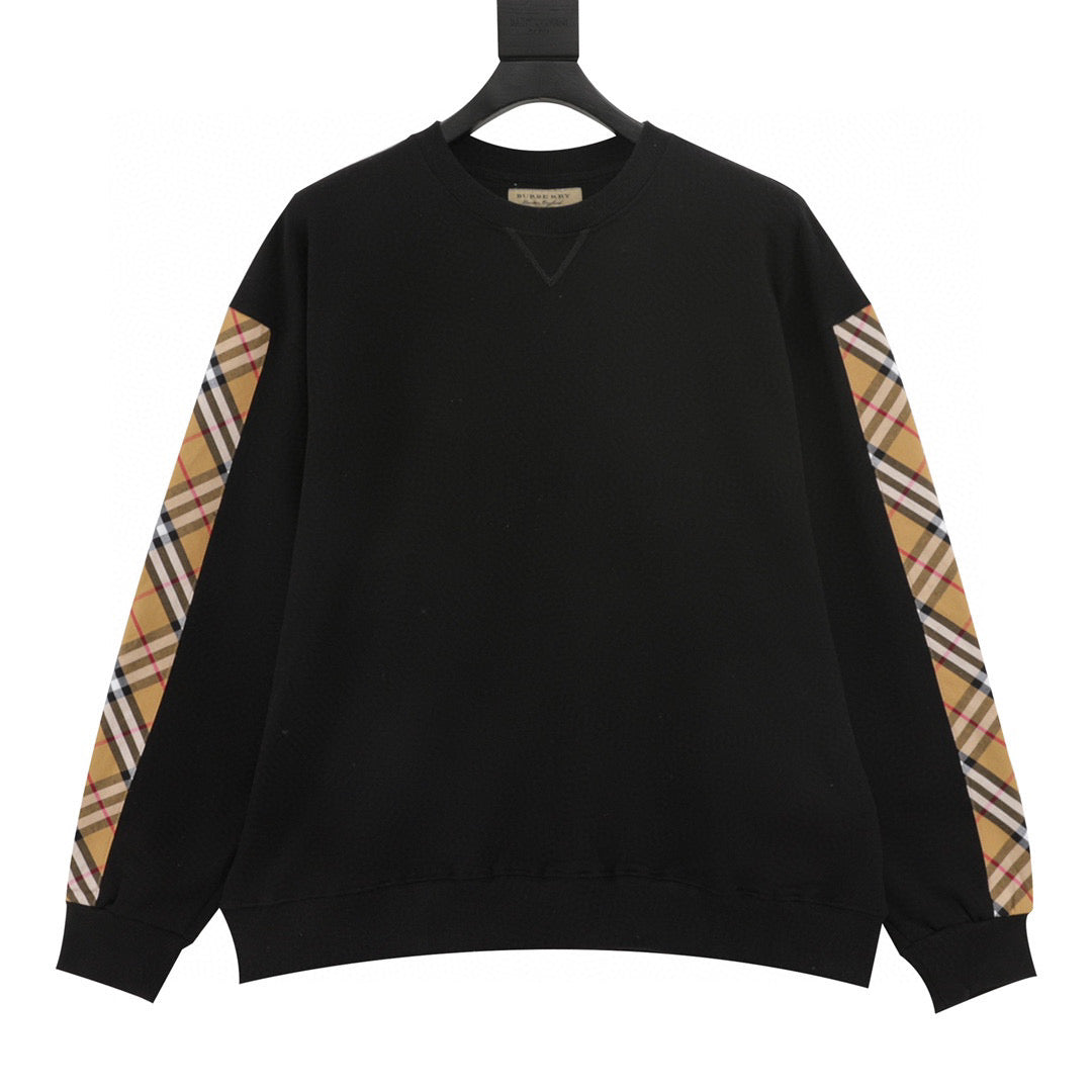 Burberry Check Print Trim Sweatshirt