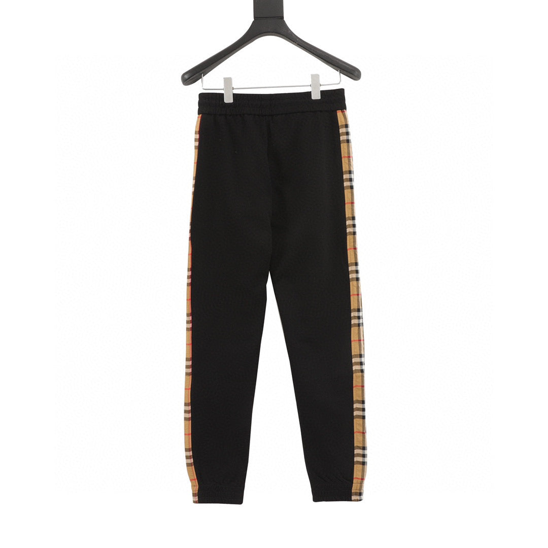 Burberry Side Plaid Cotton Trousers