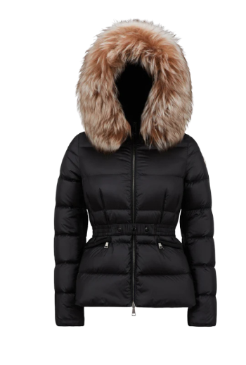 Moncler Boed Hooded Shearling Short Down Jacket