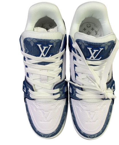 Louis Vuitton Trainers White and Denim Blue